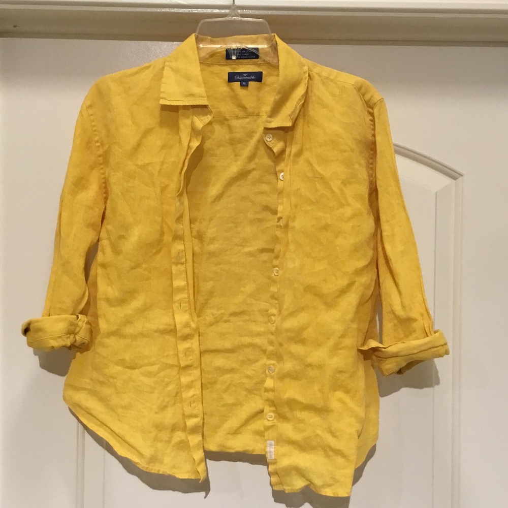 Faconnable Golden Linen Shirt